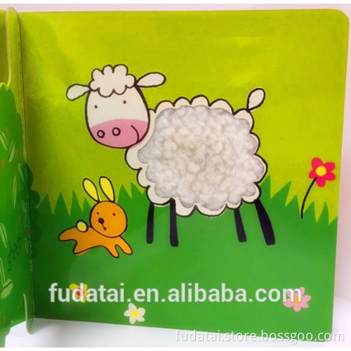 FDT customized creative baby animal soft touch and feel board book